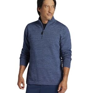 Joseph Abboud Blue Merino Wool Quarter Zip Sweater NWT Size M